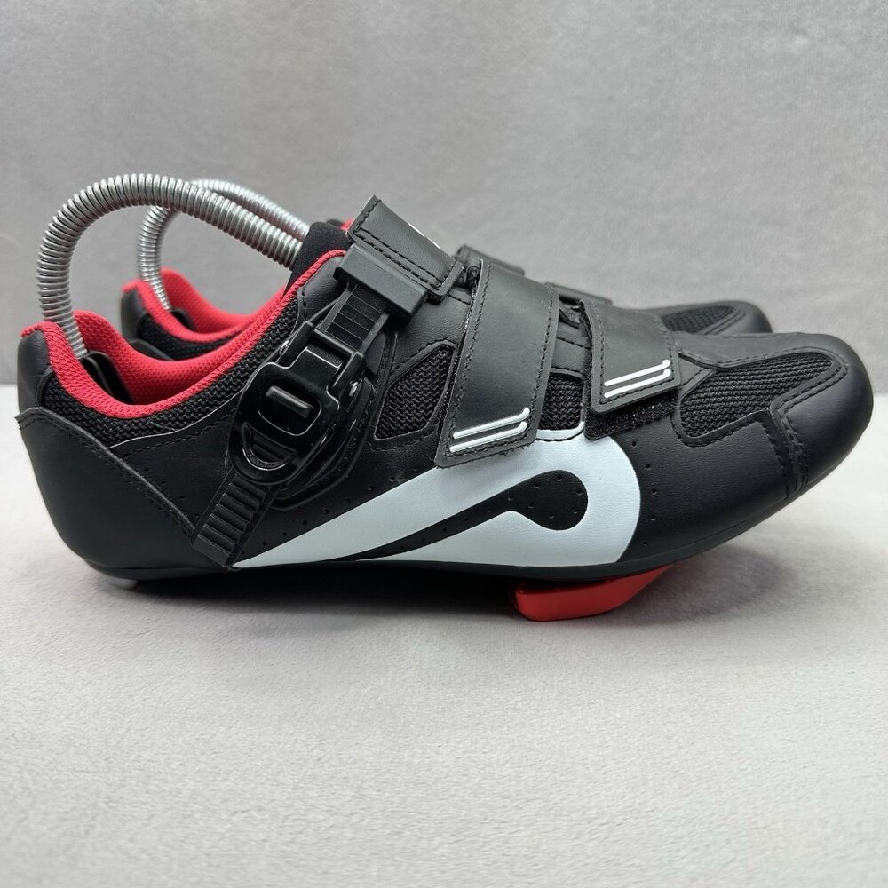 Peloton PL-SH-B Womens Size 39 (US 8) Cycling Shoes‎ Spin Bike Black White Red